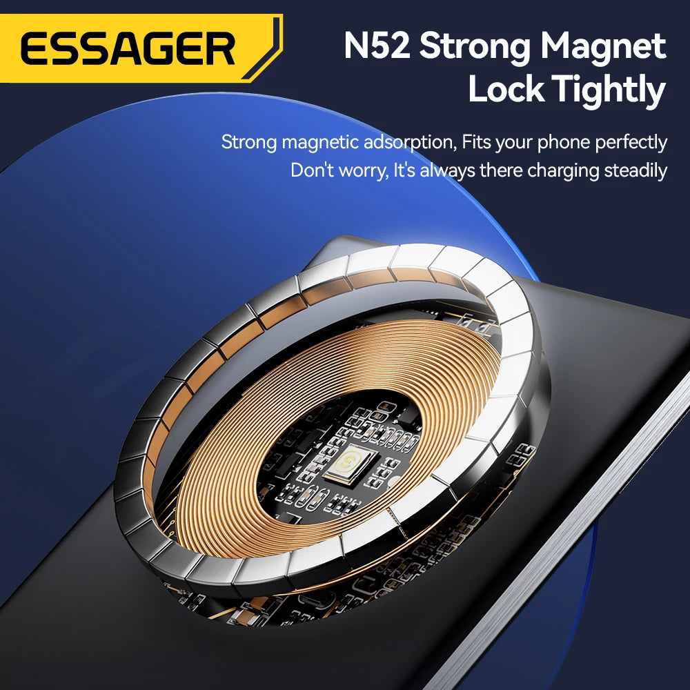 Essager Thin Wireless Magnetic Power Bank – Fast Charging for iPhone 16/15/14